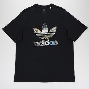 Adidas Originals Men's Crew Neck Short Sleeve Dill Graphic T-Shirts Black Size L
